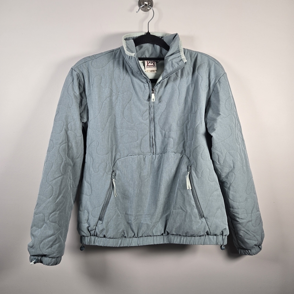 Light Blue Quilted Pullover Jacket